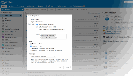 Zimbra-Shares-477 Zimbra Mailhosting Dashboard bei ThurData gehostet