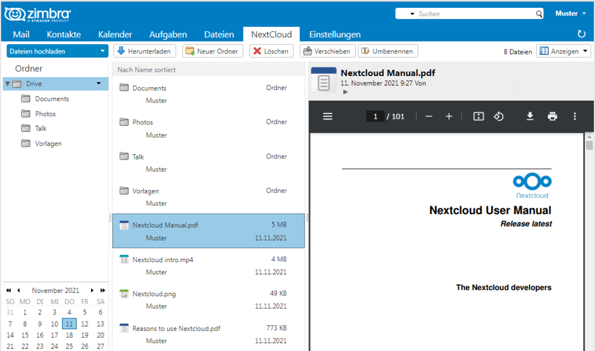 Zimbra Mailhosting Dashboard bei ThurData gehostet