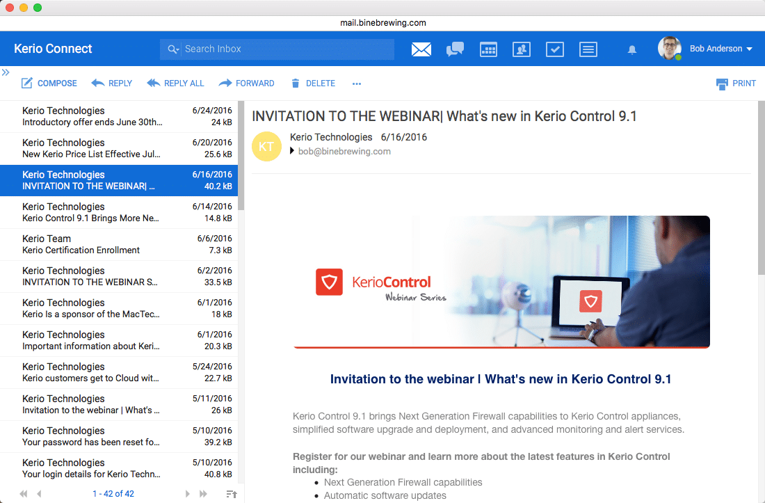 Zimbra E-Mail Posteingang